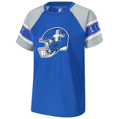 Detroit Lions Starter Women's 1st Rounder Color Block Raglan Top Blue | NFL