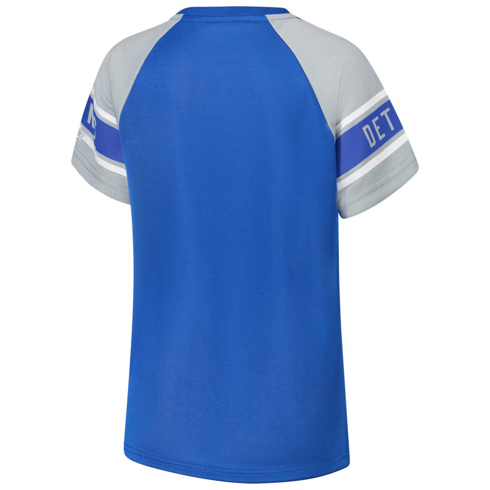 Detroit Lions Starter Women's 1st Rounder Color Block Raglan Top Blue | NFL