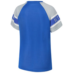 Detroit Lions Starter Women's 1st Rounder Color Block Raglan Top Blue | NFL