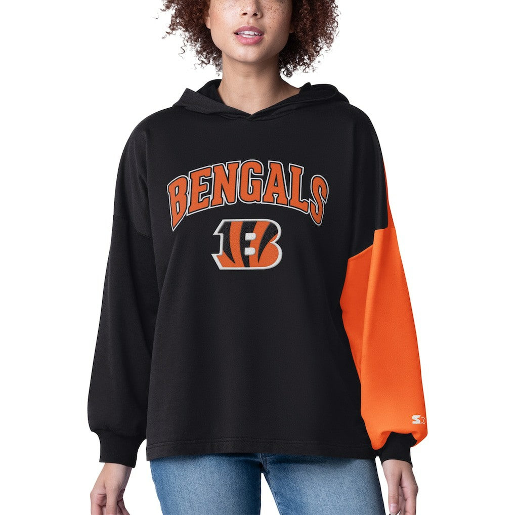 Cincinnati Bengals Starter Women's Power Move Long Sleeve Pullover Hoodie Black | NFL