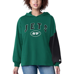 New York Jets Starter Women's Power Move Long Sleeve Pullover Hoodie Green | NFL