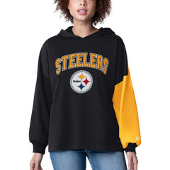 Pittsburgh Steelers Starter Women's Power Move Long Sleeve Pullover Hoodie Black | NFL