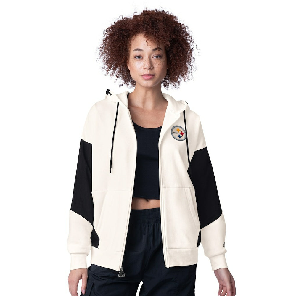 Pittsburgh Steelers Starter Women's Scrimmage Full-Zip Hoodie White | NFL