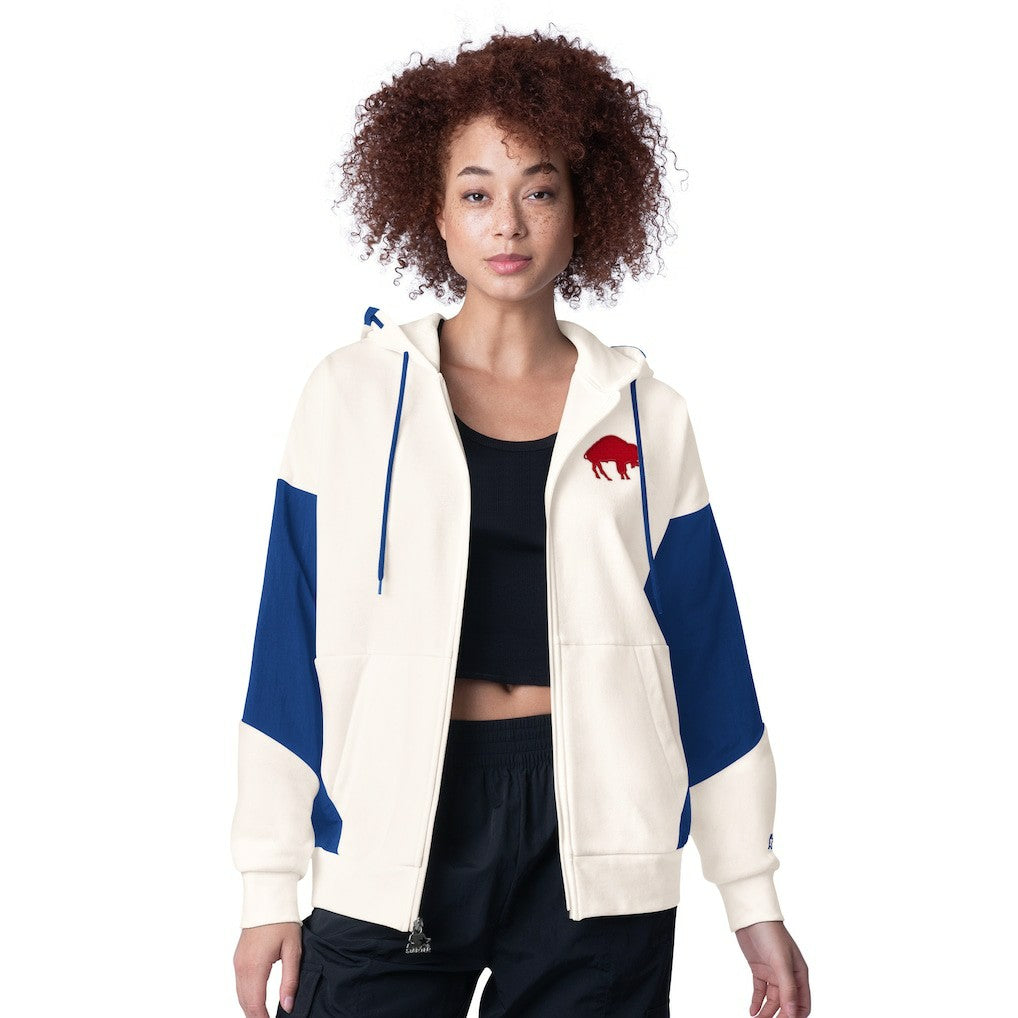 Buffalo Bills Starter Women's Scrimmage Full-Zip Hoodie White | NFL