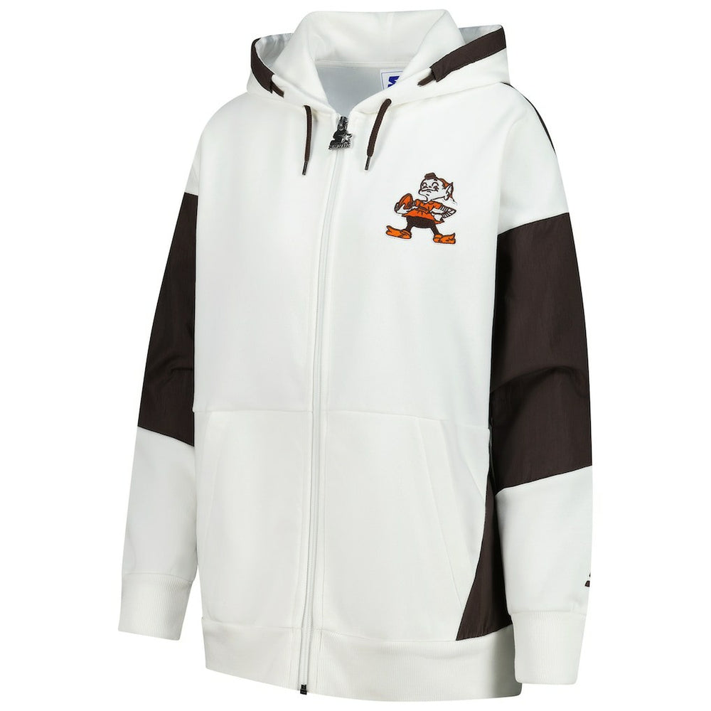 Cleveland Browns Starter Women's Scrimmage Full-Zip Hoodie White | NFL