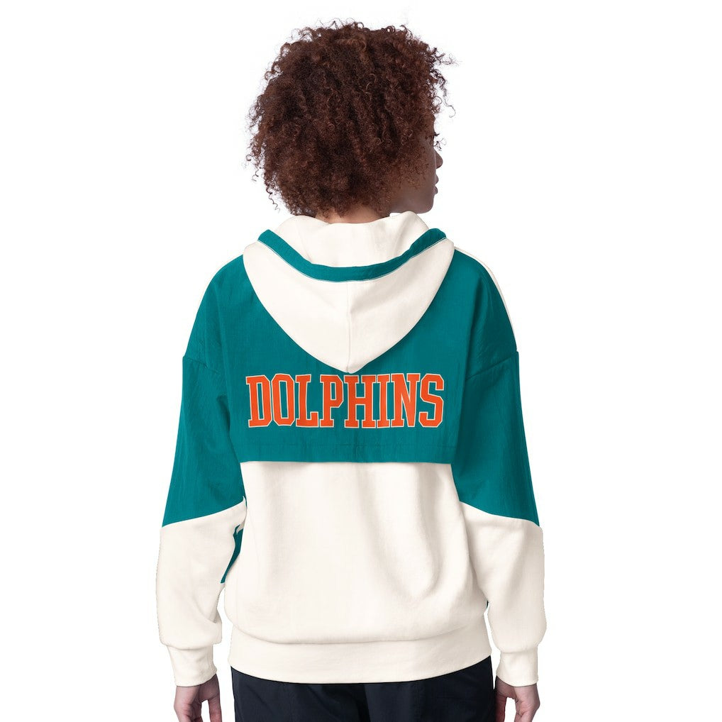 Miami Dolphins Starter Women's Scrimmage Full-Zip Hoodie White | NFL