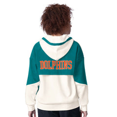 Miami Dolphins Starter Women's Scrimmage Full-Zip Hoodie White | NFL