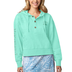 Green Bay Packers Margaritaville Women's Island Dream Solid Pullover Hoodie Mint | NFL