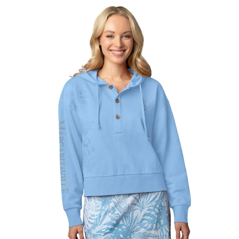 Chicago Bears Margaritaville Women's Island Dream Solid Pullover Hoodie Blue | NFL