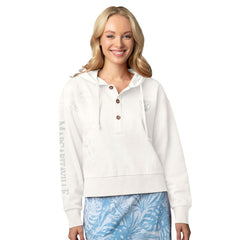 Las Vegas Raiders Margaritaville Women's Island Dream Solid Pullover Hoodie Cream | NFL