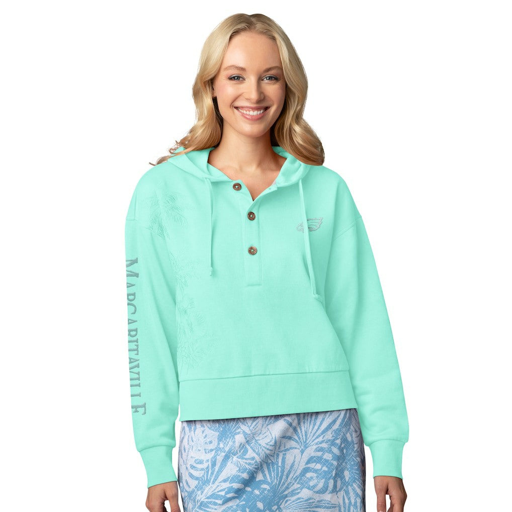 Philadelphia Eagles Margaritaville Women's Island Dream Solid Pullover Hoodie Mint | NFL