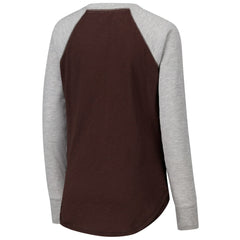 Cleveland Browns G-III 4Her by Carl Banks Women's Waffle Knit Raglan Long Sleeve T-Shirt Brown/Heather Gray | NFL