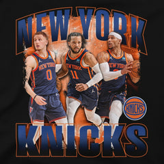 Jalen Brunson, Donte DiVincenzo & Josh Hart New York Knicks Stadium Essentials Unisex Trio T-Shirt Black - NBA