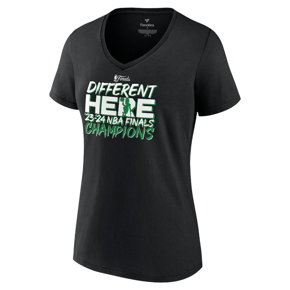 Boston Celtics Women's 2024 NBA Finals Champions Pump Fake Hometown Originals V-Neck T-Shirt Black - NBA