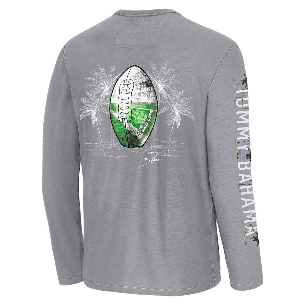 New York Jets Oasis Endzone Lux Long Sleeve T-Shirt Gray | Tommy Bahama
