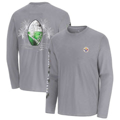 Pittsburgh Steelers Oasis Endzone Lux Long Sleeve T-Shirt Gray | Tommy Bahama
