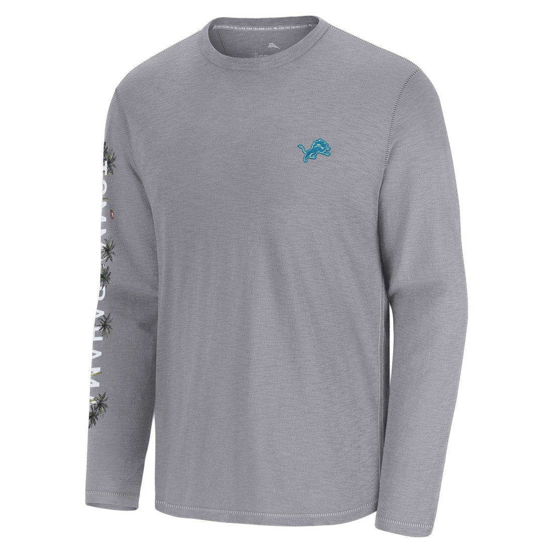 Detroit Lions Oasis Endzone Lux Long Sleeve T-Shirt Gray | Tommy Bahama