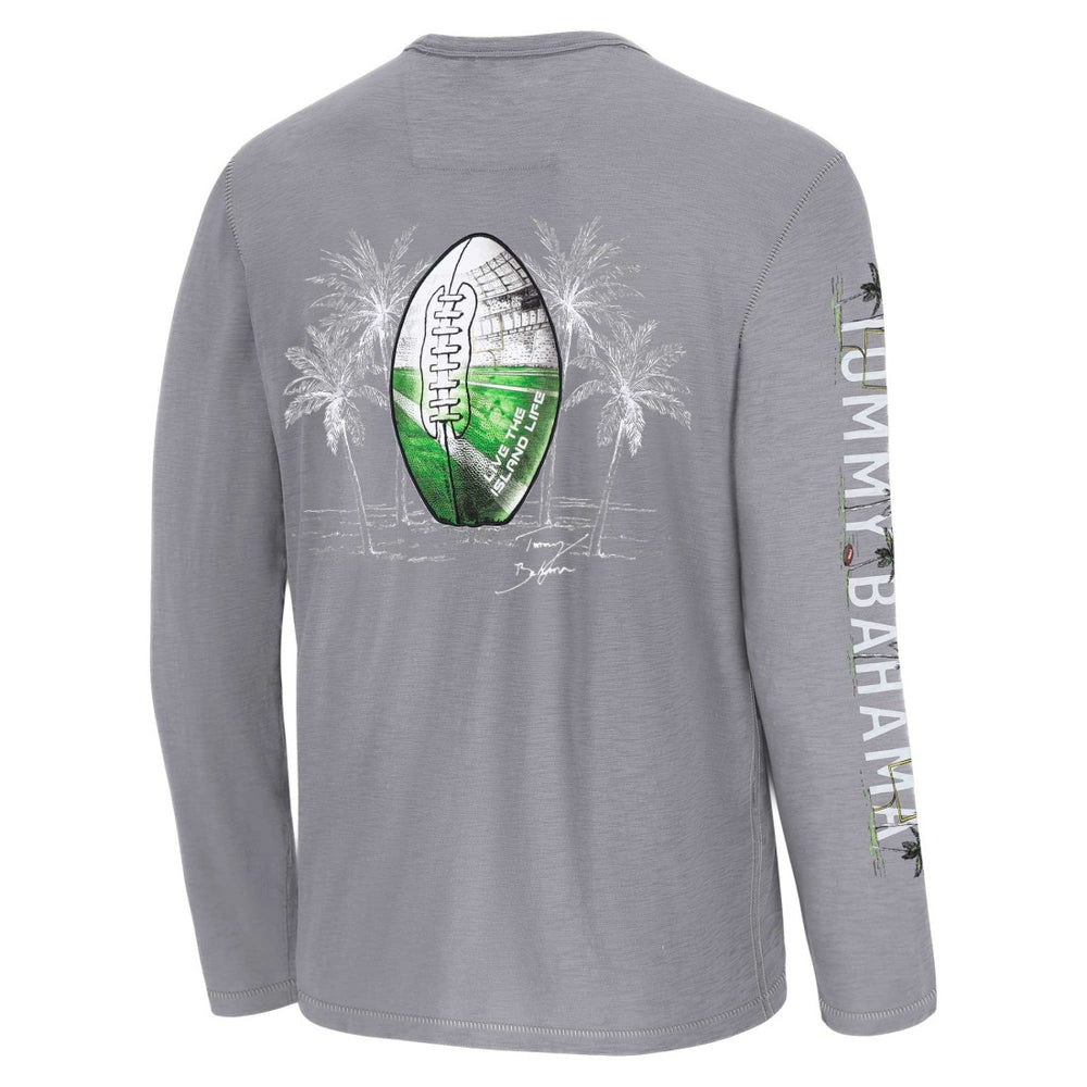 Detroit Lions Oasis Endzone Lux Long Sleeve T-Shirt Gray | Tommy Bahama