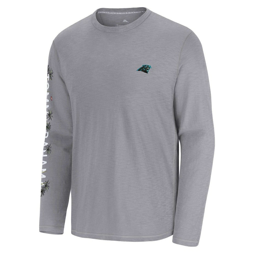 Carolina Panthers Oasis Endzone Lux Long Sleeve T-Shirt Gray | Tommy Bahama