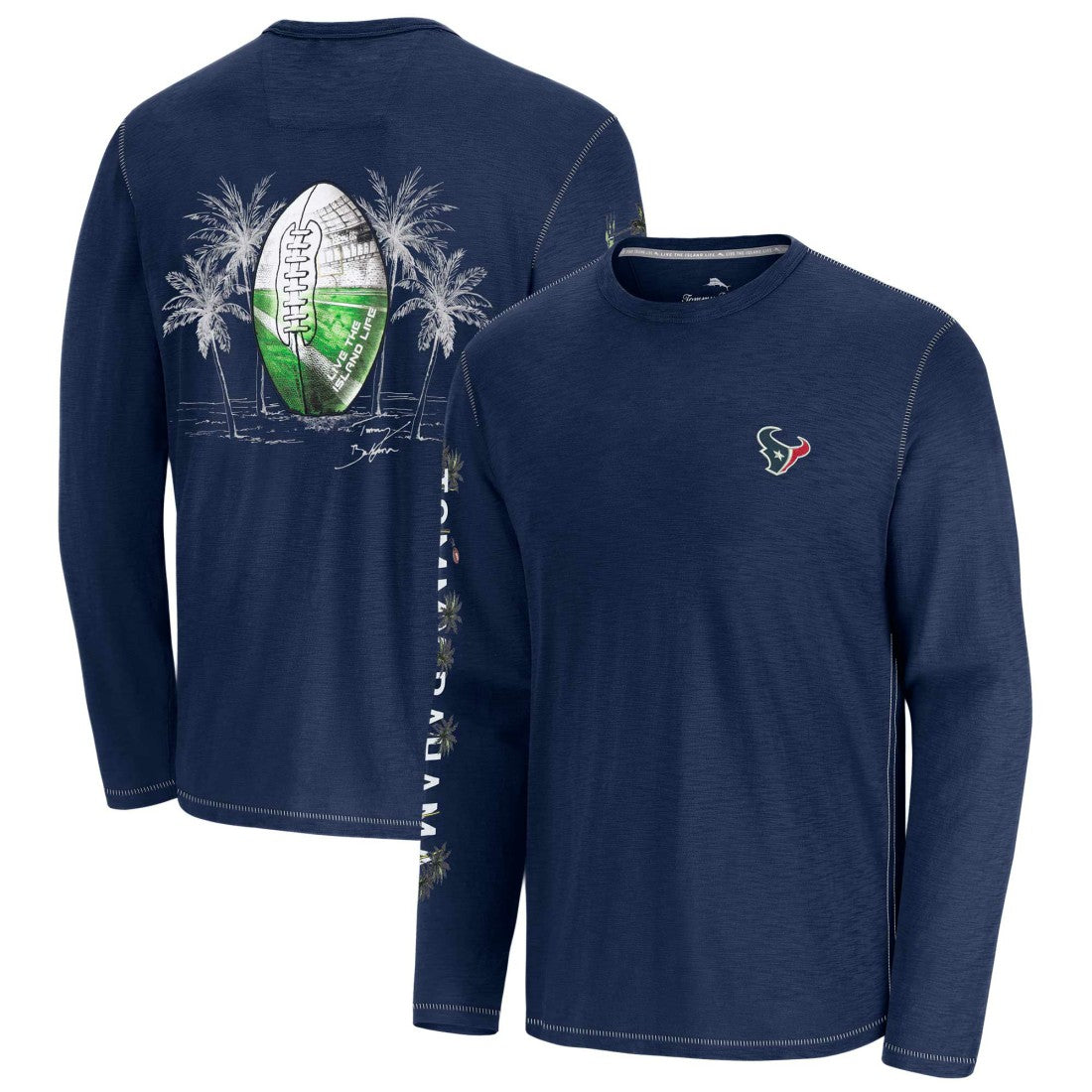 Houston Texans Oasis Endzone Lux Long Sleeve T-Shirt Blue | Tommy Bahama
