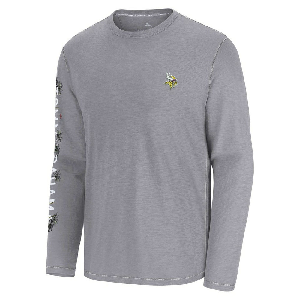 Minnesota Vikings Oasis Endzone Lux Long Sleeve T-Shirt Gray | Tommy Bahama