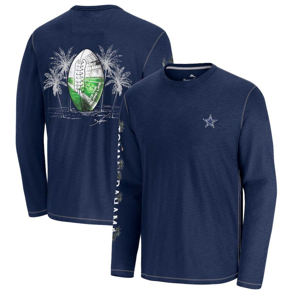 Dallas Cowboys Oasis Endzone Lux Long Sleeve T-Shirt Blue | Tommy Bahama