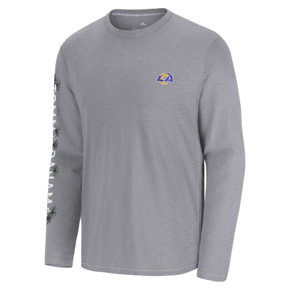 Los Angeles Rams Oasis Endzone Lux Long Sleeve T-Shirt Gray | Tommy Bahama