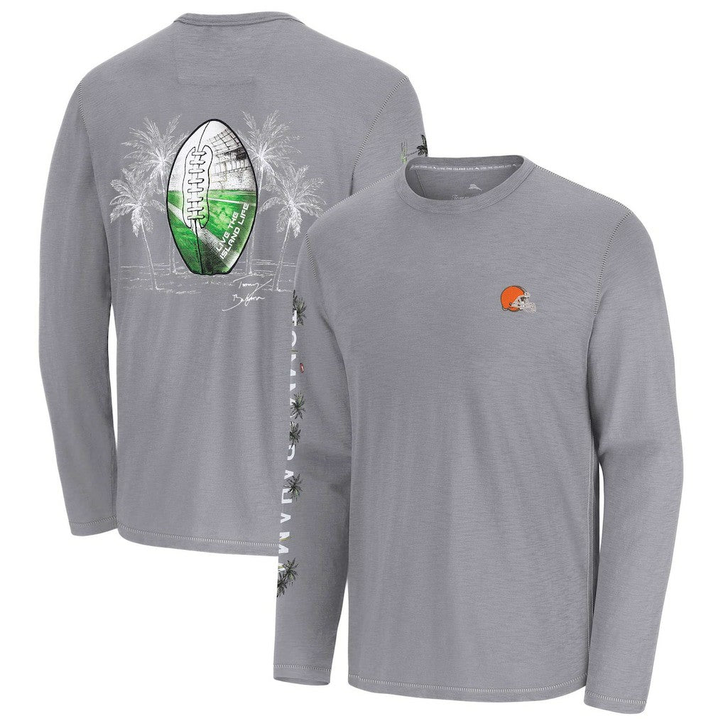 Cleveland Browns Oasis Endzone Lux Long Sleeve T-Shirt Gray | Tommy Bahama