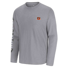 Cincinnati Bengals Oasis Endzone Lux Long Sleeve T-Shirt Gray | Tommy Bahama