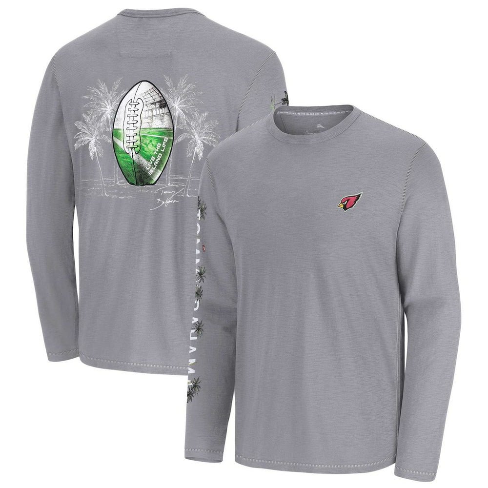 Arizona Cardinals Oasis Endzone Lux Long Sleeve T-Shirt Gray | Tommy Bahama