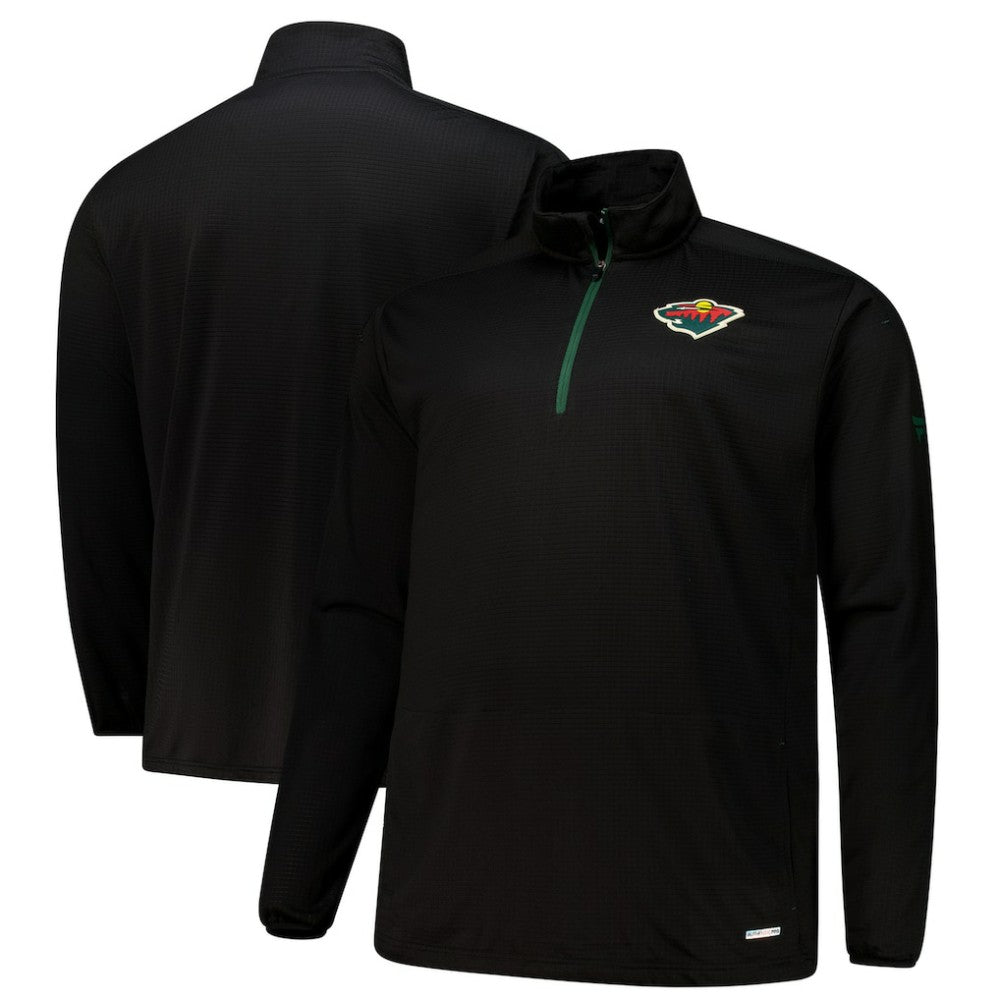 Minnesota Wild Fanatics Big & Tall Authentic Pro Quarter-Zip Top - Black - NHL