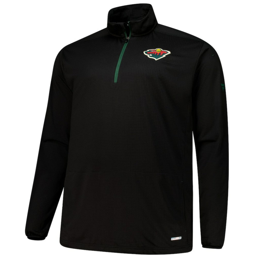 Minnesota Wild Fanatics Big & Tall Authentic Pro Quarter-Zip Top - Black - NHL