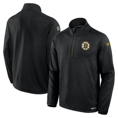 Boston Bruins Fanatics Big & Tall Authentic Pro Quarter-Zip Top - Black - NHL