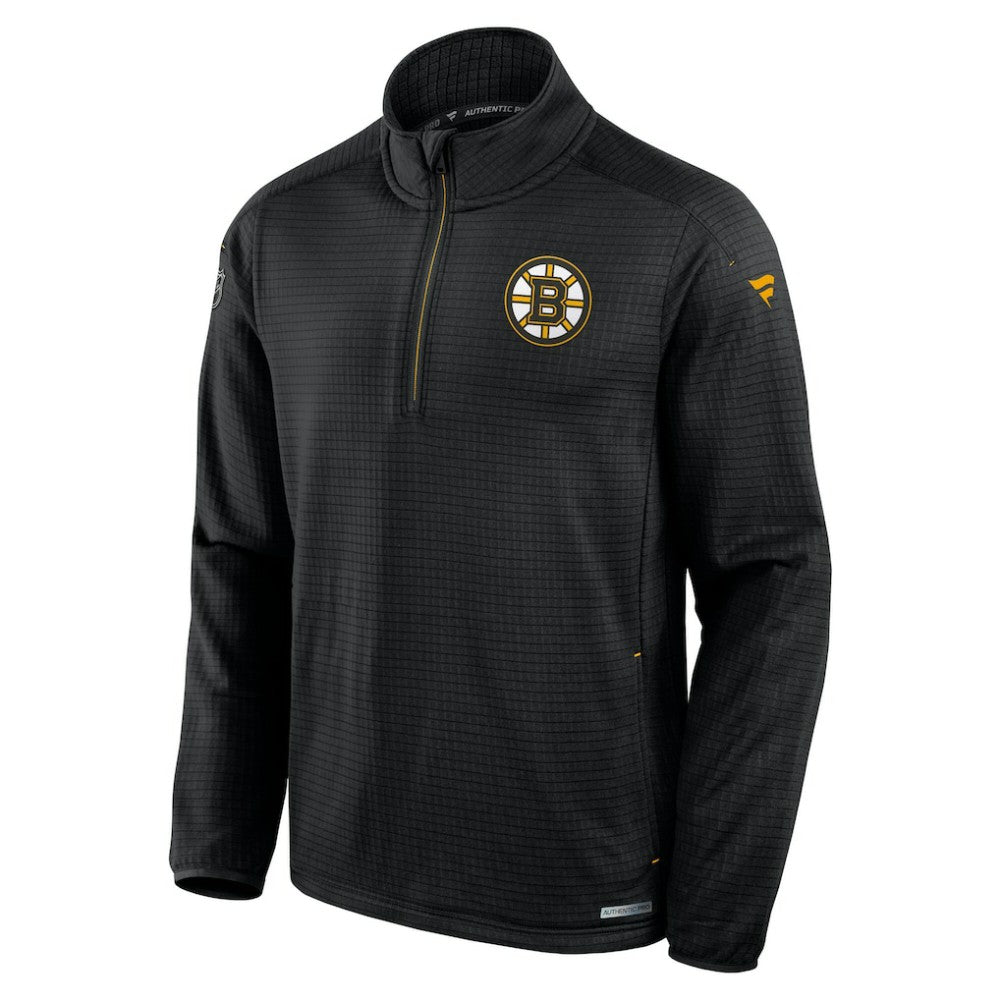 Boston Bruins Fanatics Big & Tall Authentic Pro Quarter-Zip Top - Black - NHL