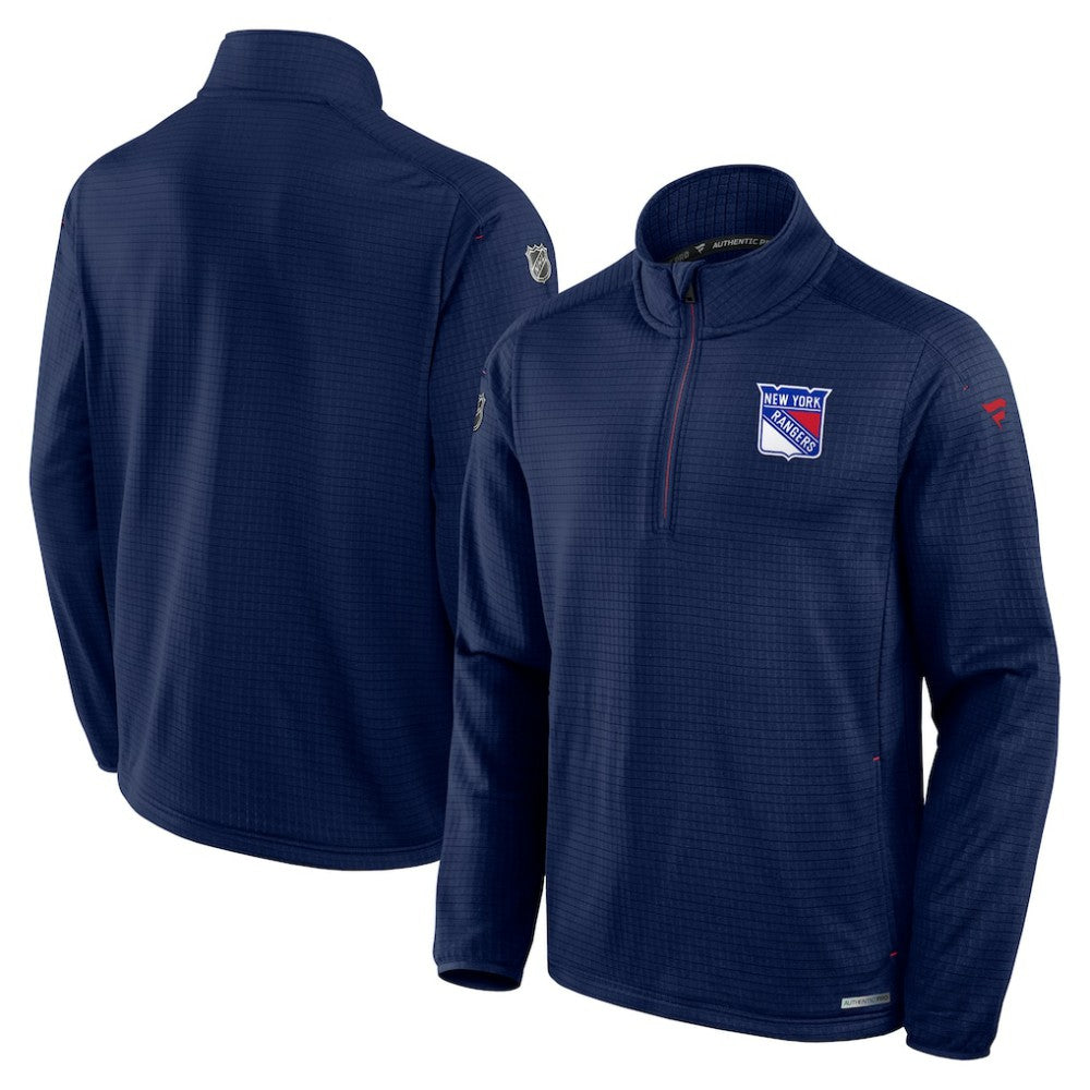 New York Rangers Fanatics Big & Tall Authentic Pro Quarter-Zip Top - Navy - NHL