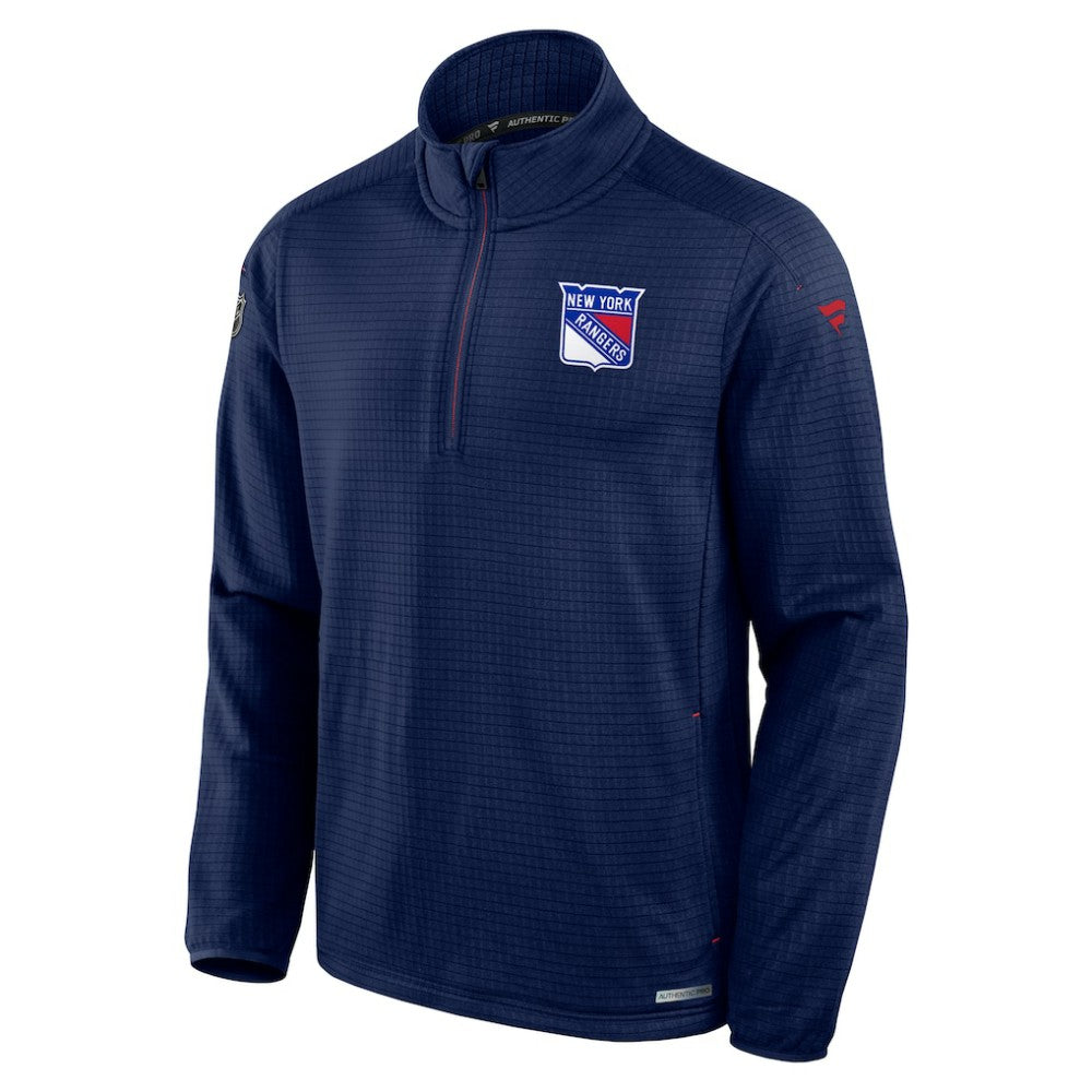 New York Rangers Fanatics Big & Tall Authentic Pro Quarter-Zip Top - Navy - NHL