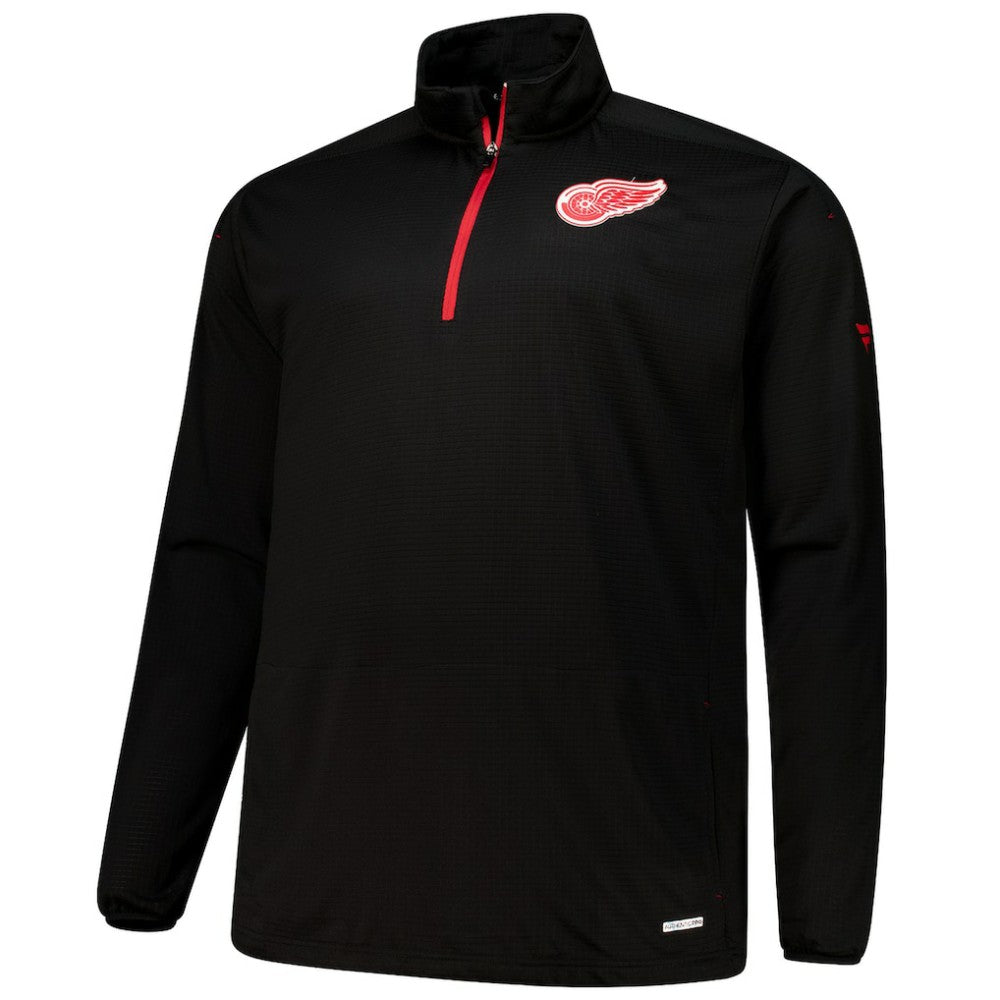 Detroit Red Wings Fanatics Big & Tall Authentic Pro Quarter-Zip Top - Black - NHL