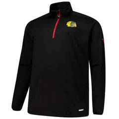 Chicago Blackhawks Fanatics Big & Tall Authentic Pro Quarter-Zip Top - Black - NHL