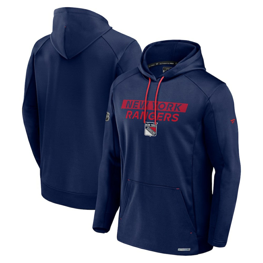 New York Rangers Fanatics Big & Tall Authentic Pro Pullover Hoodie - Blue - NHL