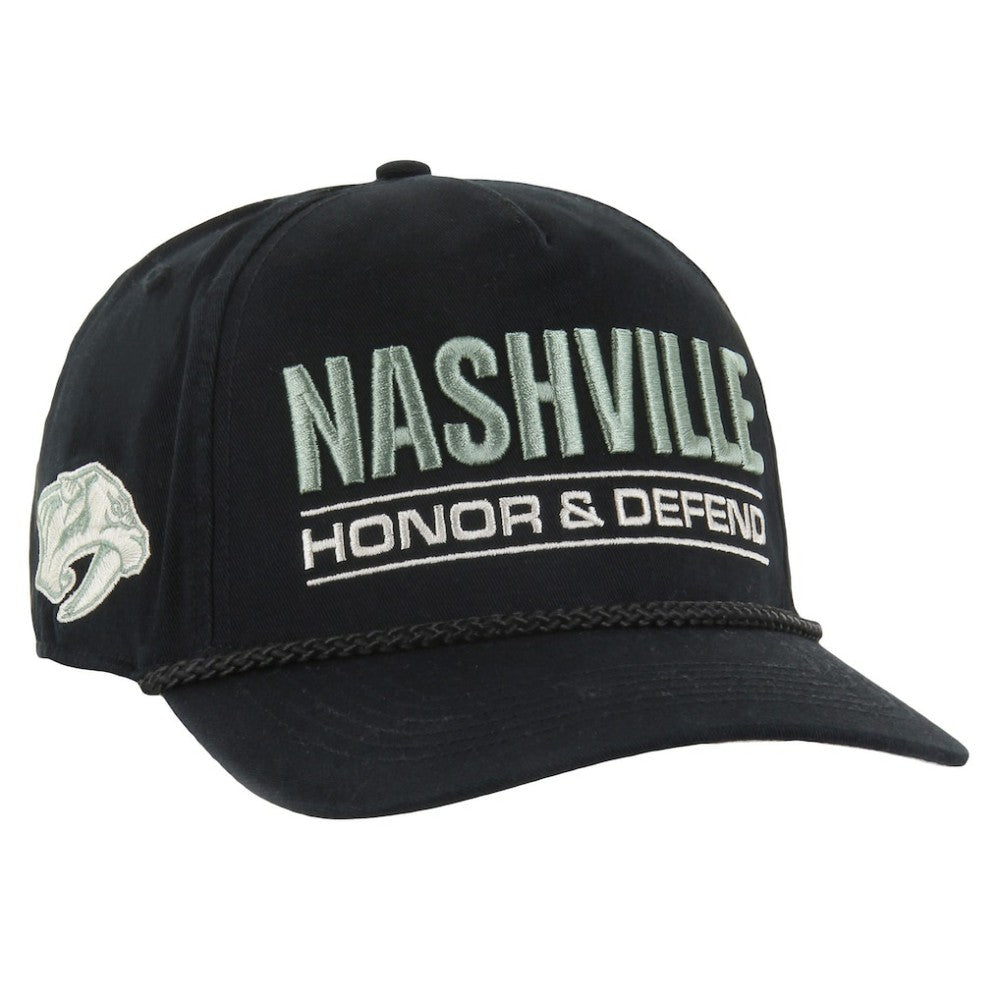 Nashville Predators '47 OHT Military Appreciation Homeland Honor and Defend Hitch Adjustable Hat - Black - NHL