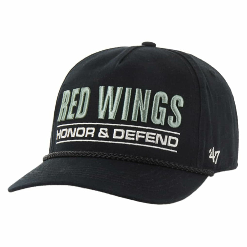 Detroit Red Wings '47 OHT Military Appreciation Homeland Honor and Defend Hitch Adjustable Hat - Black - NHL
