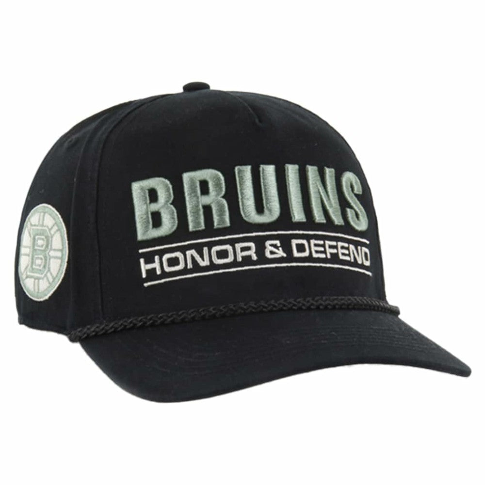 Boston Bruins '47 OHT Military Appreciation Homeland Honor and Defend Hitch Adjustable Hat - Black - NHL