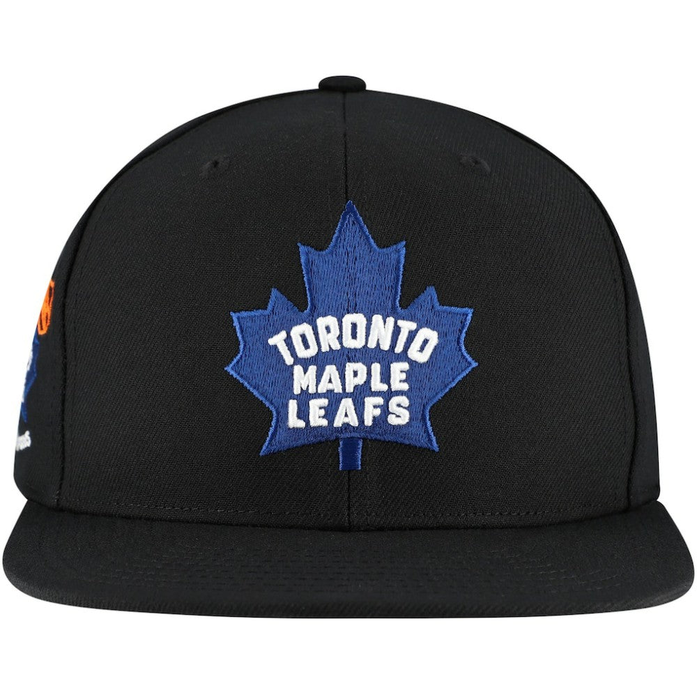 Toronto Maple Leafs Mitchell & Ness Core Top Spot Snapback Hat - Black - NHL