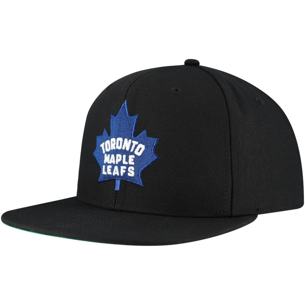 Toronto Maple Leafs Mitchell & Ness Core Top Spot Snapback Hat - Black - NHL