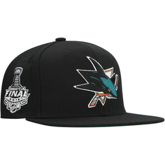 San Jose Sharks Mitchell & Ness Core Top Spot Snapback Hat - Black - NHL