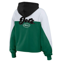 New York Jets WEAR by Erin Andrews Women's Color Block Full-Zip Hoodie Green/White | NFL