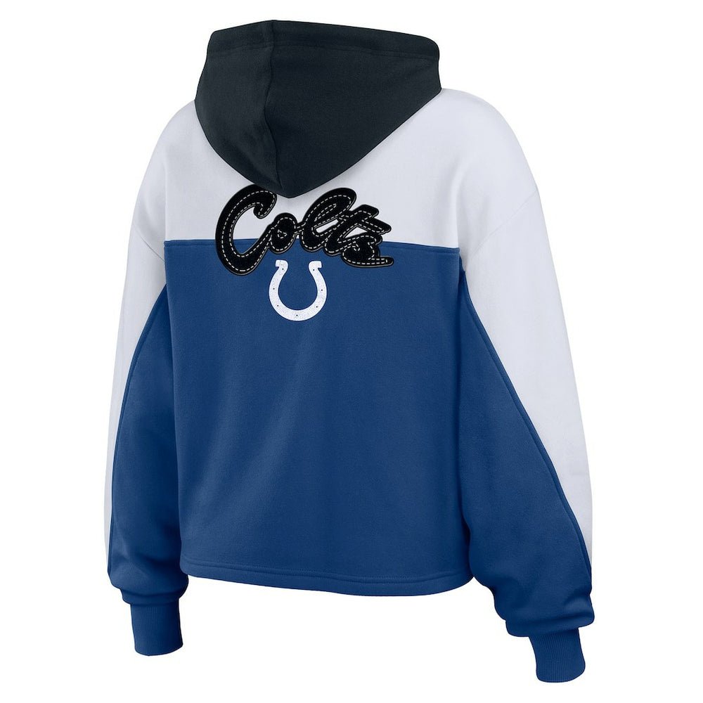 Indianapolis Colts WEAR by Erin Andrews Women's Plus Size Color Block Full-Zip Hoodie Royal | NFL
