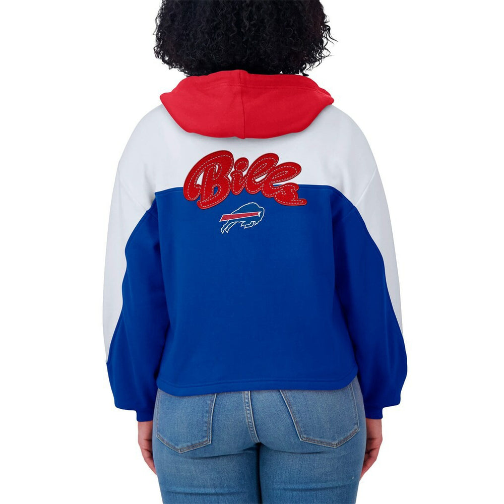 Buffalo Bills WEAR by Erin Andrews Women's Plus Size Color Block Full-Zip Hoodie Royal | NFL