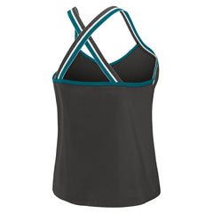 Jacksonville Jaguars WEAR by Erin Andrews Women's Cross Strap Tri-Blend Tank Top Black | NFL