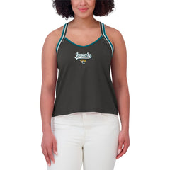 Jacksonville Jaguars WEAR by Erin Andrews Women's Cross Strap Tri-Blend Tank Top Black | NFL